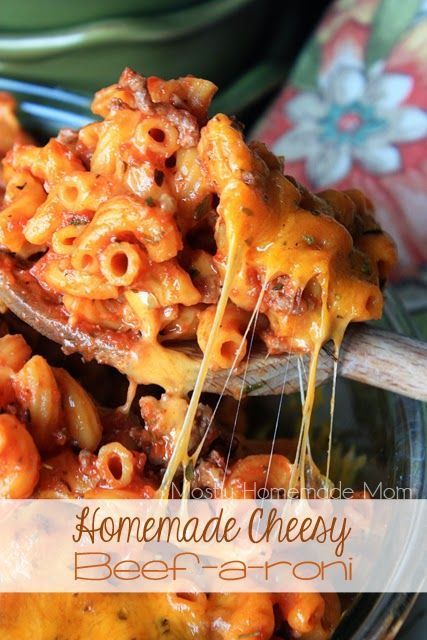 Homemade Cheesy Beef-A-Roni Homemade Beefaroni Recipe, Beef A Roni, Beefaroni Recipe, Noodle Dish, Pasta Casserole, Diced Tomatoes, Spaghetti Squash, Beef Dishes, Diced Tomato