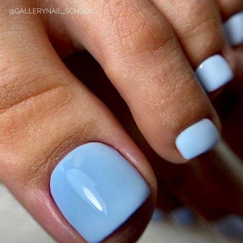 Dusty Blue Pedicure, Bright Pedicure Colors, Light Blue Pedicure Toes, Blue Pedicure Ideas Toenails, Blue Gel Pedicure, Light Blue Toe Nails, Light Blue Pedicure, Classy Pedicure Ideas, Blue Pedicure Ideas