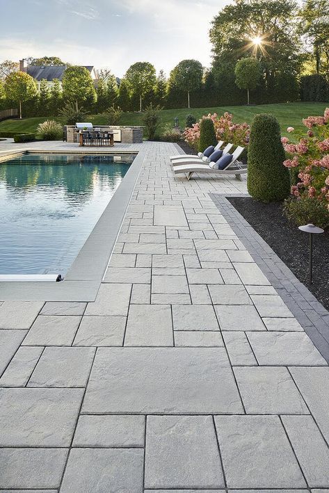 Pool Paving, Inground Pool Landscaping, Pool Pavers, Dream Backyard Pool, Outdoor Pool Area, Pools Backyard Inground, Swimming Pool Landscaping, Pool Remodel, Pool Landscape Design