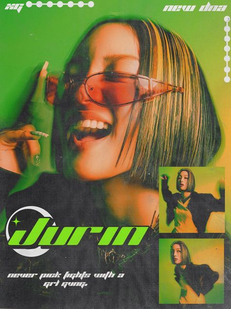 . Xg Posters Aesthetic, 2000s Design Graphic, Y2k Flyer, Xg Poster, Gen Z Aesthetic, Y2k Edits, Xg Jurin, Magazine Design Cover, Manual Photography . music cover art 90 Graphic Design, Green Magazine Cover, 2000 Graphic Design, Y2k Flyer, Cover Art Music Ideas, Xg Poster, Y2k Poster Design, Y2k Aesthetic Poster, Music Magazine Cover