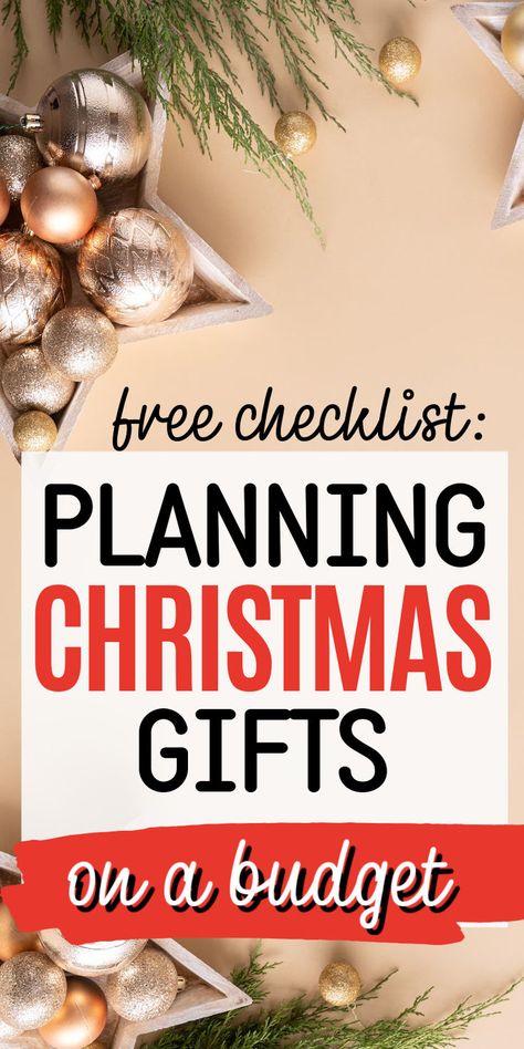 Holiday decor with text "Free checklist: Planning Christmas gifts on a budget" Christmas Budget Ideas, Simple Diy Gifts, Christmas Organizer, Frugal Gift Ideas, Planning Christmas, Inexpensive Gift Ideas, Christmas Budget, Gifts For Ladies, Ladies Gifts