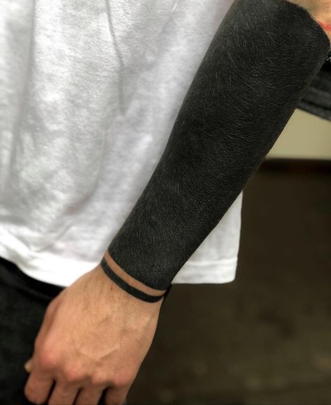 Blacked Out Forearm Tattoo, Solid Black Arm Tattoo, All Black Arm Tattoo, Black Out Wrist Tattoo, Forearm Blackout Tattoo, Blacked Tattoo, Blacked Out Arm Tattoo, Black Out Forearm Tattoo, Blackout Forearm Tattoo