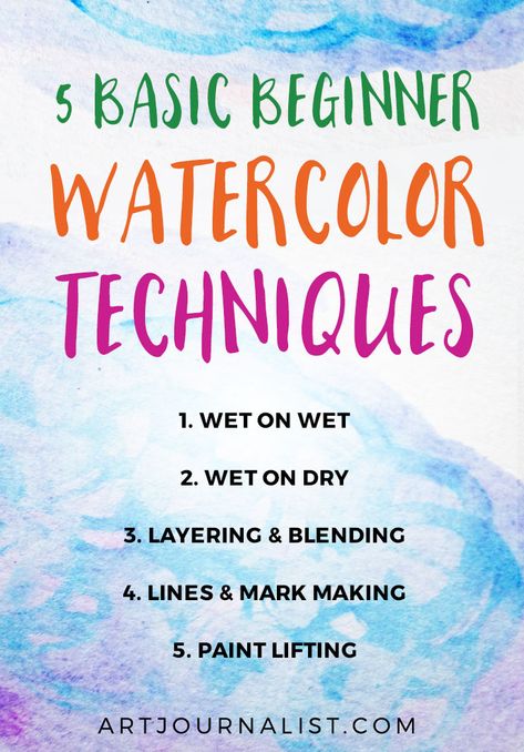 Watercolour Step By Step Tutorials, Watercolour Painting Step By Step, Watercolor 101 Tutorials, Watercolor Step By Step Tutorials Easy, Watercolor Painting Tutorials Beginners, Beginning Watercolor Painting, Watercolor Pencil Art For Beginners Step By Step, Waterpaintings Ideas For Beginners, Water Colours For Beginners