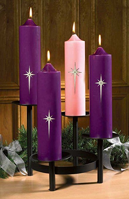 Purple Pillar Candles, Advent Church Decorations, Advent Wreath Candles, Advent Decorations, Christmas Advent Wreath, Church Christmas Decorations, Church Altar Decorations, Church Candles, Christmas Church