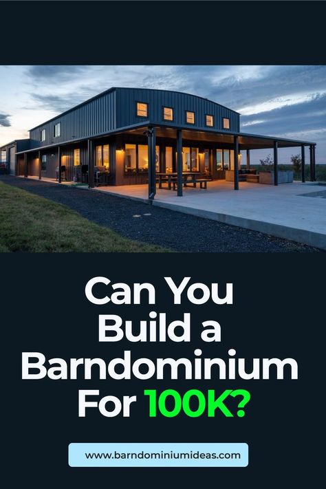 By buying a barndominium kit under $100K you will be able to build a barndominium that is around 1000-2000 sq ft. Just buying the kit is substantially cheaper. However, a variety of factors influence the price: DIY vs hiring a contractor. Metal Building Kits Prices, Barndominium Prices, Build A Barndominium, Building A Barndominium, Barndominium Cost, Barndominium Kits, Barn House Kits, Metal Building Kits, Metal Building House Plans