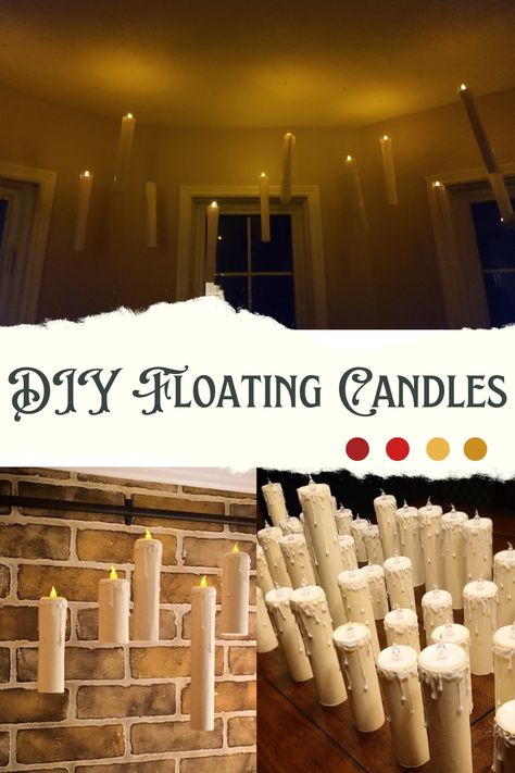 DIY floating candles without the hassle of collecting toilet/paper towel rolls and painting. Harry Potter Floating Candles Diy, Make Floating Candles, Diy Outdoor Candles, Harry Potter Tree, Floating Candle Decorations, Floating Candles Halloween, Harry Potter Floating Candles, Halloween Toilet Paper, Halloween Candles Diy