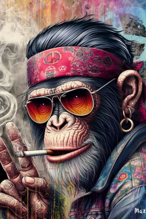 Solidarity Illustration, Chest Tattoo Ideas, Gorillas Art, Chicken Logo, Dynamic Painting, Android Wallpaper Art, Digital Painting Techniques, Monkey Art, Image Swag