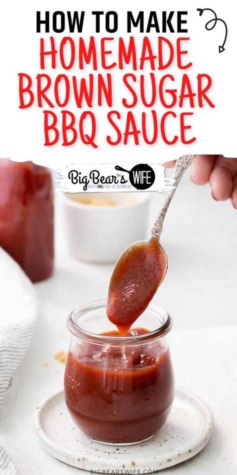 Bbq Rib Sauce, Brown Sugar Bbq Sauce, Bbq Sauce Recipes, Homemade Brown Sugar, Bbq Sauce Homemade Easy, Southern Comfort Food Recipes, Make Bbq Sauce, Homemade Bbq Sauce Recipe, Shredded Bbq Chicken