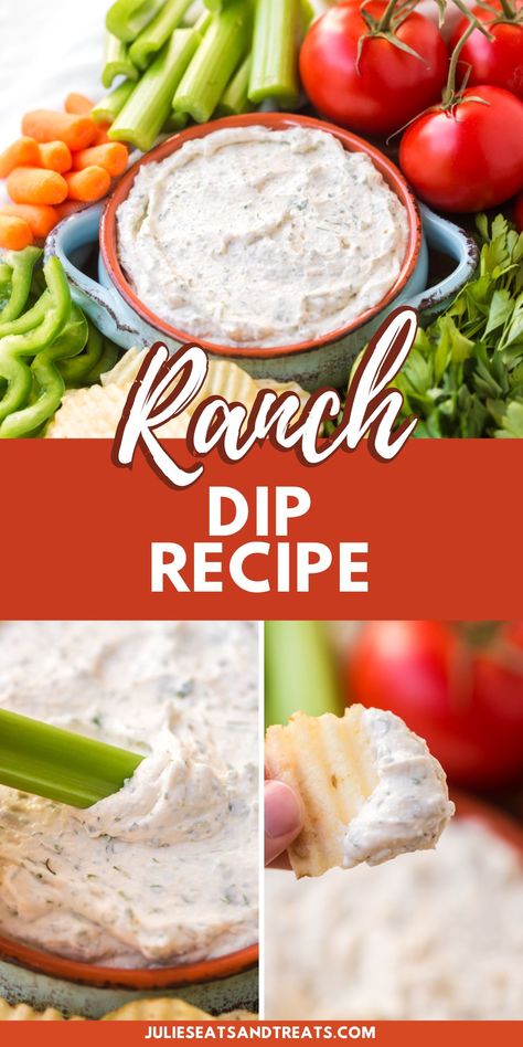 If you need a fast and yummy ranch dip, you've got it! Just grab a few easy ingredients, and you can make a dip that everyone at the party will love. It's super simple and always a big hit! Hidden Valley Ranch Veggie Dip, Dip For Veggies Easy, Diy Ranch Dip, Vegetable Dips Recipes Easy, Ranch Dip For Veggies, Best Ranch Dip, Ranch Vegetable Dip Recipe, Ranch Veggie Dip Recipe, Ranch Dressing Dip Recipes