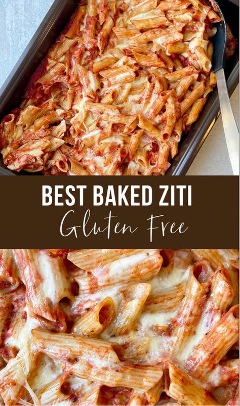 Gluten free baked ziti Gluten Free Baked Ziti, Gluten Free Pasta Bake, Gluten Free Pasta Dinner, Tomato Sauce Italian, Pasta Tomato Sauce, Gluten Free Pasta Dishes, Pasta Tomato, Baked Spaghetti Recipe, Ziti Recipe