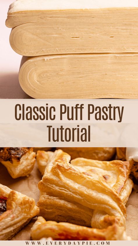 Yeast Puff Pastry Recipes, Easy Homemade Puff Pastry Dough, Diy Puff Pastry Recipes, How To Make French Pastries, Homemade Puff Pastry Dough Recipes, Puff Pastry Dough Recipes Easy, Homemade Puff Pastry Recipes, Quick Puff Pastry Dough, Puff Dough Recipes