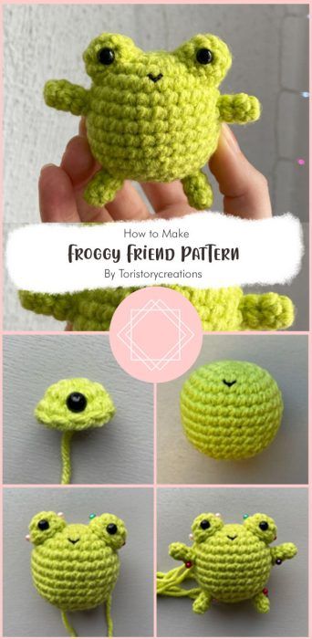 Frog Amigurumi Free Pattern, Crocheted Stuffies, Frog Amigurumi, Crochet Project Free, Frog Pattern, Easy Crochet Animals, Crochet Animal Amigurumi, Crochet Frog, Knit Ideas