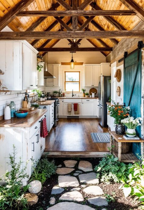 Small Barn House Barn Converted To House, Barn To House Conversion, Barn House Ideas, Small Barn Home, Converted Barn Homes, Barn Conversion Interiors, Brick Ranch Houses, Barn House Decor, Small Barn House