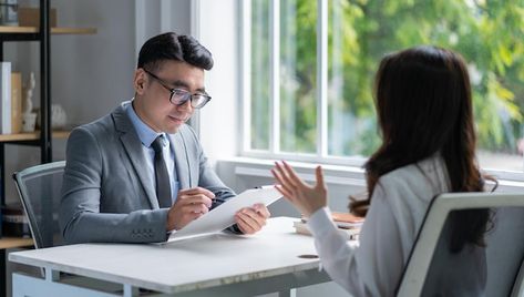 Photo asian male director is interviewin... | Premium Photo #Freepik #photo #executive #professional #young-professional #asian-business Staff Retention, Hr Services, Hr Department, Human Resources Management, Hr Consulting, Employee Relations, Employee Satisfaction, Employee Handbook, Employee Retention