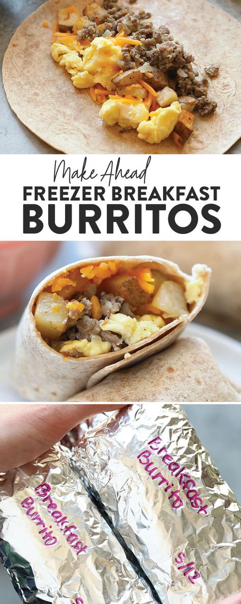 These make ahead breakfast burritos are the perfect grab-n-go breakfast choice for your busy mornings.  They are packed with veggies and protein to keep your energy up all day. Make a double batch of these freezer breakfast burritos for an easy, healthy meal-prep breakfast you can enjoy all week long. #breakfastburrito #mealprep #breakfast #cheese Mealprep Breakfast, Make Ahead Breakfast Burritos, Breakfast Burritos Frozen, Freezer Breakfast Burritos, Breakfast Cheese, Prep Breakfast, Breakfast Prep, Resep Diet, Freezer Breakfast