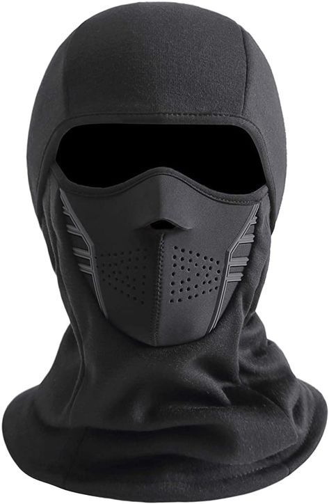 IRELIA Winter Windproof Fleece Ski Mask Balaclava Headwear Motorcycle Thermal Face Mask Bandanas Black at Amazon Men’s Clothing store 3d Construction, Trening Sztuk Walki, Tactical Wear, Tactical Clothing, Cool Masks, Full Face Mask, Estilo Punk, Ski Mask, Hair Nails