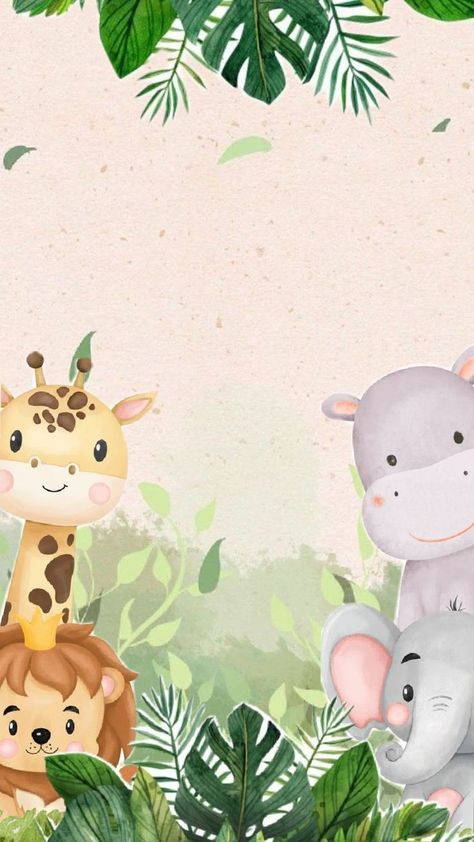 Safari Template, Background For Kids, Woodland Animals Theme, Baby Birthday Invitations, Baby Birthday Decorations, Baby Painting, Baby Shawer, Baby Birthday, Woodland Animals