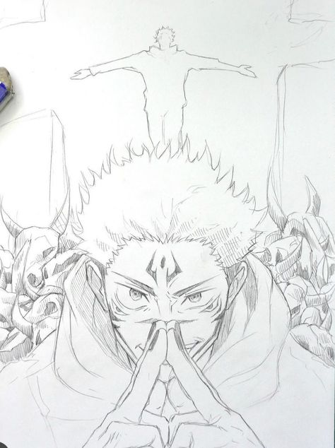 Sukuna Jujutsu, Naruto Sketch Drawing, Jujutsu Kaisen Anime, Dragon Ball Painting, Best Anime Drawings, Anime Drawing Books, Anime Artwork Wallpaper, Dessin Adorable, Dragon Ball Art