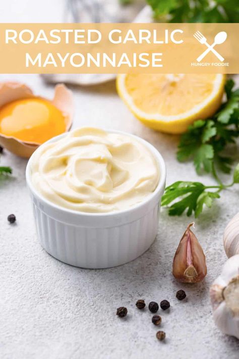 Roasted Garlic Mayo, Dip For Fries, Sandwich Toppings, Creamy Avocado Ranch Dressing, Homemade Mayo Recipe, Garlic Mayonnaise, Low Carb Gluten Free Recipes, Garlic Mayo, Homemade Mayo