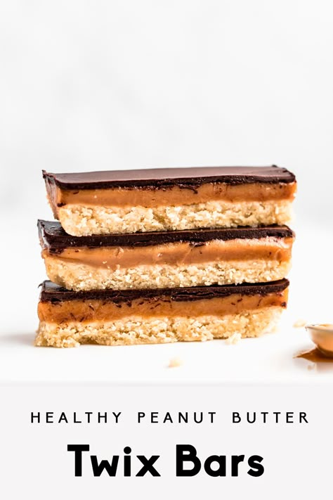 Paleo Peanut Butter Bars, Peanut Butter Twix Bars, Healthy Twix Bars, Peanut Butter Twix, Twix Bars, Candy Cups, Twix Bar, Ambitious Kitchen, Medicine Tips