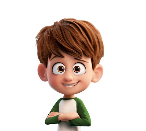 Brown Hair Cartoon Characters, Brown Hair Cartoon, Boy Cartoon Characters, Baby Cartoon Drawing, 3d Karakter, Hair Cartoon, Boy Cartoon, Cartoon Eyes