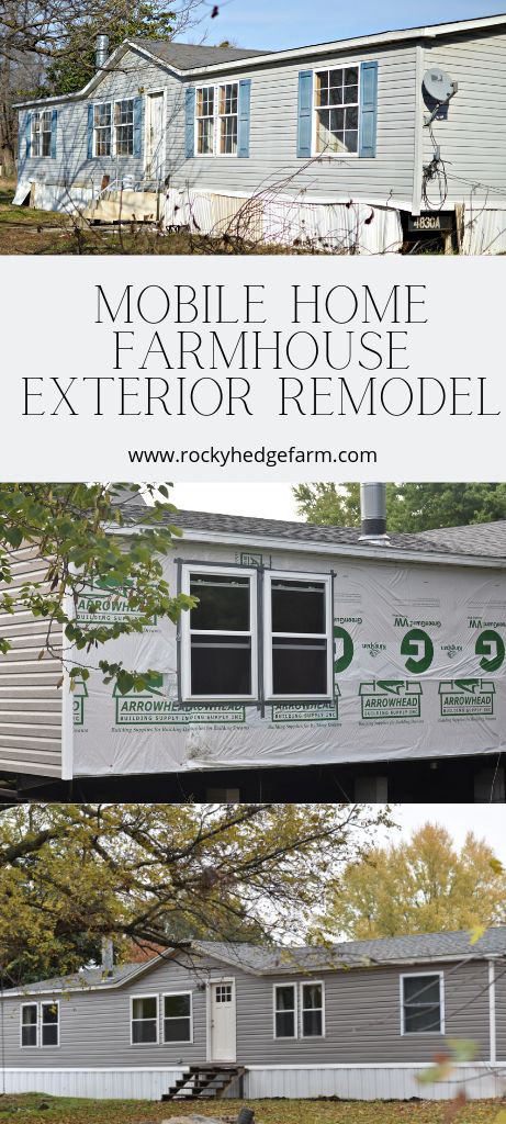 Mobile Home | Doublewide Remodel and Renovation. Living and Decorating the Interior and Exterior into a Farmhouse Style. Double Wide Exterior, Doublewide Remodel, Manufactured Home Exterior, Farmhouse Mobile Home, Mobile Home Remodeling, Double Wide Remodel, Mobile Home Doublewide, Double Wide Mobile Home, Home Remodeling Exterior