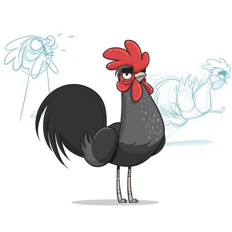 Bok Bok B-gokk! #cartoon #rooster #characterdesign #illustration #drawing Rooster Cartoon Drawing, Chicken Character Illustration, Rooster Character Design, Cute Rooster Drawing, Cartoon Chicken Drawing, Bird Illustration Drawing, Rooster Character, Bird Character Design, Rooster Cartoon