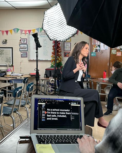 Do I love advocating for school counselors and students? Yes. Did I discover today that I love it more with a film crew and makeup artist? ALSO YES! 🥰 #elementarycounselingresources #collegereadiness #careerexploration #careerdevelopment #careerreadiness #counselorsoftpt #schoolcounselingresources #firstyearcounselor #schoolcounselor #schoolcounseling #schoolcounselorlife #schoolcounselinglife #elementarycounselor #weareasca @weareasca @njsca @nicolettebryckimakeup Guidance Counselor Aesthetic, Counsellor Aesthetic, School Counselor Aesthetic, Counselor Aesthetic, Guidance Counselor, School Counselor Office, 2025 Goals, Film Crew, Career Readiness