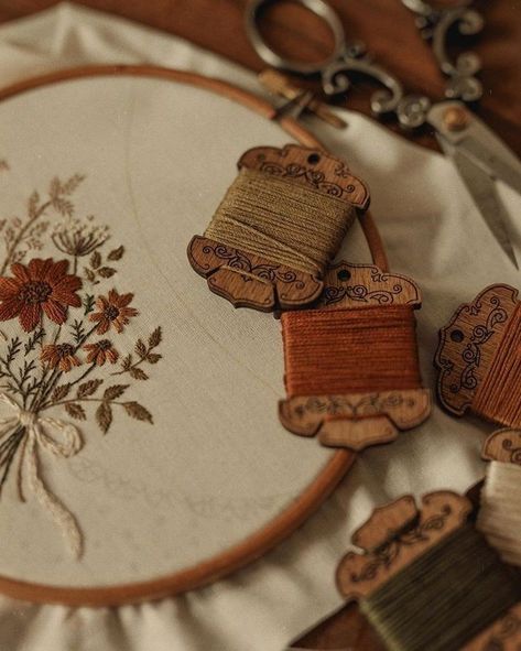 Cottagecore Embroidery, Sewing Aesthetic, Hand Embroidery Projects, October 27, Hand Embroidery Art, Embroidery Inspiration, Hoop Art, Embroidery And Stitching, Embroidery Projects