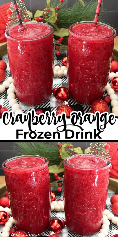 Frozen Cranberry Orange Vodka Slush, Orange Cranberry Smoothie, Cranberry Vodka Slush Recipe, Cranberry Orange Smoothie, Recipes Using Cranberry Juice, What To Do With Frozen Cranberries, Frozen Cranberries For Drinks, Frozen Holiday Drinks, Cranberry Slush Recipe