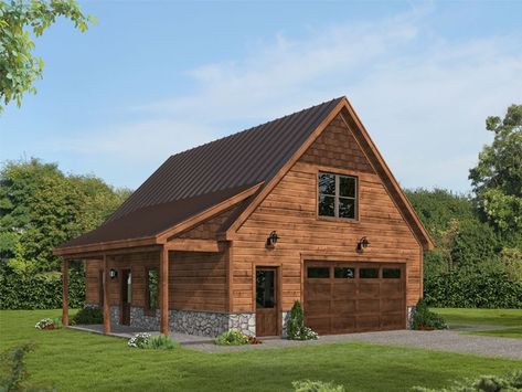 Cabin Design Plans, Rustic Garage, Shop With Living Quarters, Garage With Living Quarters, Garage Plans With Loft, Barn With Living Quarters, Garage Workshop Plans, Barn Plan, Garage Designs