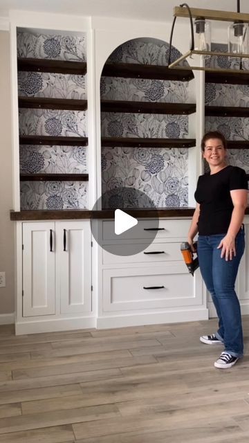 Astin Hancock | DIY | Home | Woodworking on Instagram: "DIY Built-In Bar for Dining Room! I built this at a friends house a few years ago and it was such a fun build!" Dining Area Storage Ideas, Diy Built In Dining Room Cabinet, Diy Dining Room Built Ins, Built In China Cabinet Dining Room, Built In Sideboard Dining Room, Kitchen Built In Hutch, Built In Shelves Dining Room, Diy Built In Bar, Built In Kitchen Hutch