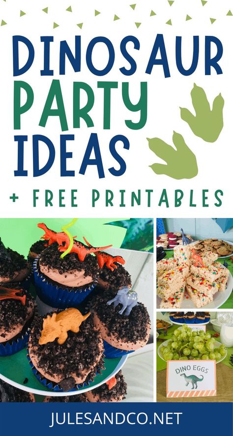 Try these easy dinosaur birthday party ideas for kids! Steal my favorite DIY ideas plus free printables to make your party ROAR! Dino Party Food, Dinosaur Birthday Party Food, Dinasour Birthday, Dinosaur Party Food, Party Food Signs, Dinosaur Food, Dinosaur Birthday Party Ideas, Limit Screen Time, Screen Time For Kids