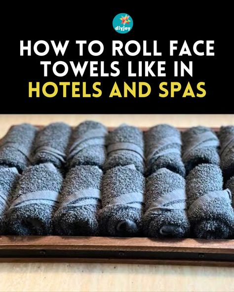 Do you ever wonder how they fold towels in hotels and spas? You can easily do it with your towels at home! Find the instructions here. How To Fold Square Towels, Fold Hand Towels Ideas, How To Fold Washcloths To Save Space, How To Roll A Hand Towel Fancy, How Many Towels Do You Need, Roll Towels Like Spa Video, How To Roll A Hand Towel, How To Roll Face Towels, Creative Towel Folding