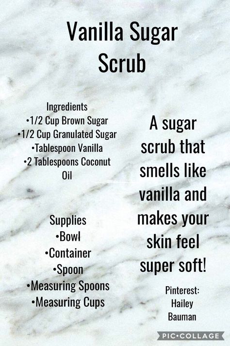 Sugar Body Scrub Diy, Vanilla Sugar Scrub, Body Scrub Homemade Recipes, Gross Things, Diy Sugar Scrub Recipe, Diy Body Scrub Recipes, Body Scrub Recipe, Sugar Scrub Homemade, Homemade Scrub