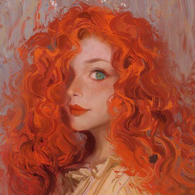 ArtStation - Hou China Redhead Art, Happy Cartoon, Girls With Red Hair, Arte Fantasy, Human Art, Fantasy Character Design, Green Eyes, Anime Character Design, Red Hair