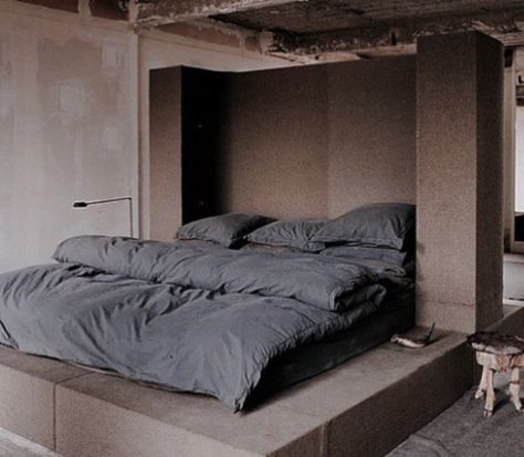 dept of interiors - rick owens bedroom - palais royal Rick Owens Home, Rick Owens Furniture, Marble Bed, Brutalist Interior, Paris Home, Inside Interiors, Design Exterior, Brutalism, Aesthetic Bedroom