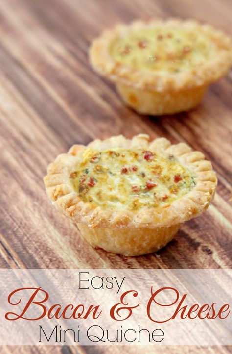 Mini Quiche Recipe, Bacon And Cheese Quiche, Mini Quiche Recipes, Easy Bacon, Cheese Quiche, Mini Quiches, Bacon And Cheese, Mini Quiche, Quiche Recipe