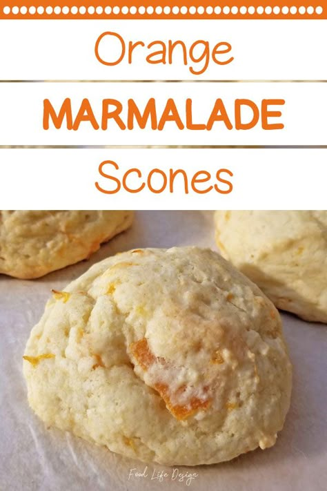 Orange Marmalade Scones - Food Life Design Orange Marmalade Scones, Muslie Bars, Cheesecake Scones, Orange Marmalade Recipe, Baking Scones, Einkorn Recipes, Marmalade Recipe, Orange Scones, Scones Recipe Easy