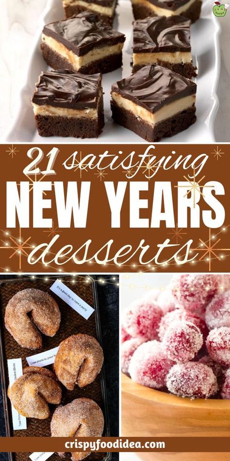 These satisfying new years desserts are perfect for new year celebration and for holidays. New Years Pastries, Desert New Years Eve, New Year’s Eve Sweet Appetizers, New Years Truffles, New Years Treats For Coworkers, New Years Eve Fruit Ideas, Couples Dessert Ideas, Cute Dessert Ideas For Party, New Year’s Eve Baking Ideas