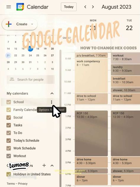 GOOGLE CALENDAR HEX CODES | Gallery posted by t a r y n | Lemon8 Neutral Google Calendar Hex Codes, Google Calendar Color Scheme Hex Codes Fall, Digital Calendar Aesthetic, Google Calender Tips, Google Calendar Color Palette Hex Codes Neutral, Google Calendar Aesthetic Hex Codes, Color Palette Hex Codes Google Calendar, Color Palette Google Calendar, Hex Codes For Google Calendar