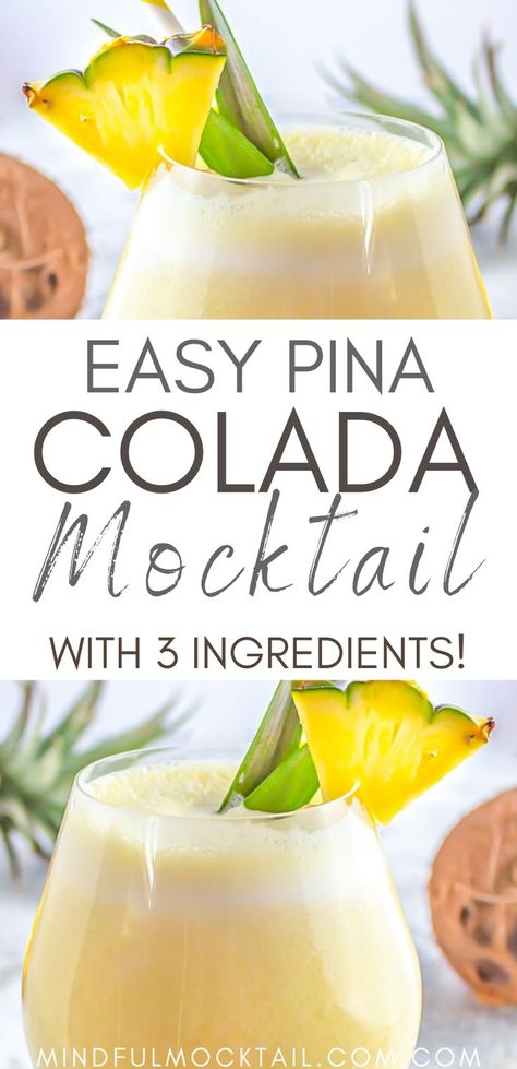 Summer Mocktail Recipes, Pina Colada Mocktail, Easy Mocktail Recipes, Mocktail Drinks, Alcohol Free Drinks, Drink Recipes Nonalcoholic, Summer Drink Recipes, Non Alcoholic Cocktails, Alcoholic Cocktails