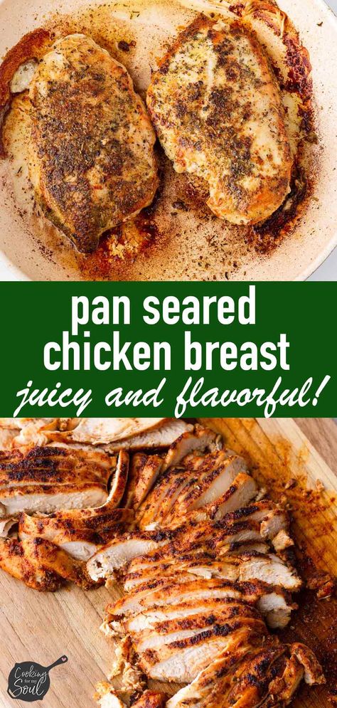 This Pan Seared Chicken Breast recipe always yields juicy and flavorful results. I show you all the tips and tricks you need to make the juiciest and most flavorful pan seared chicken breasts on the stove top. Chicken Breast Stove Top, Pan Seared Chicken Breast Recipes, Stove Top Chicken Breast Recipes, Pan Roasted Chicken Breast, Stove Top Chicken Breast, Pan Chicken Breast, Stove Top Chicken, Pan Seared Chicken Breast, Chicken Receipes