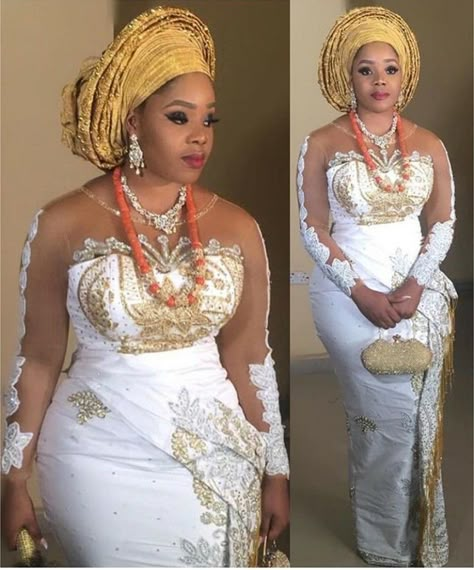 Traditional Bride's wear African Bridesmaid Dresses, African Traditional Wedding Dress, Nigerian Lace Styles Dress, African Wedding Attire, African Lace Styles, Traditional Wedding Attire, African Dresses For Kids, African Fashion Designers, African Dresses Modern