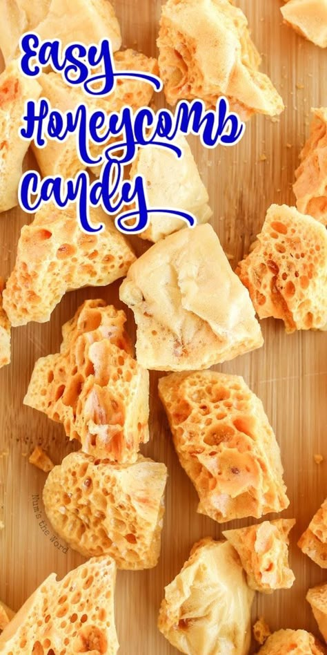 Honeycomb Candy Recipe Homemade, Honey Comb Candy Recipes, Honeycomb Candy Recipe, Seafoam Candy, Honeycomb Recipe, Appalachian Recipes, Honeycomb Candy, Dessert Cravings, Easy Candy Recipes