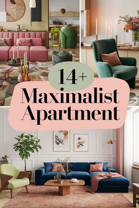 14 Maximalist Apartment Ideas to Inspire Your Next Home Transformation  Explore vibrant colors bold patterns and eclectic decor in these maximalist apartment ideas. Let your personality shine with unique furniture and artistic accessories. Mix and match different styles to create a cozy home that feels just right. Perfect for anyone wanting to make a big impact in their space! https://fabricerie.com/maximalist-apartment Maximalist With White Walls, Unconventional Home Decor, Small Apartment Maximalist Decor, Maximalist Decor Ideas, Apartment Inspiration Maximalist, Home Decor Funky, Maximalist Small Apartment, Small Maximalist Apartment, Cosy Maximalism