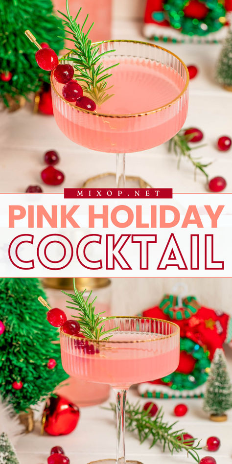 Raise a glass to this delightful Pink Holiday Cocktail Recipe! Its vibrant pink hue comes from a blend of vodka, orange liqueur, cranberry juice, grapefruit juice, lime juice, club soda, and simple syrup. This drink is perfect for easy holiday drinks and adds flair to any Christmas cocktail! Popular Drinks Alcohol, Pink Whitney Punch Recipes, Easy Holiday Batch Cocktails, Dolly Parton Cocktail, Pink Cranberry Juice Cocktails, Fruity Holiday Cocktails, Valentines Mixed Drink, Sweet Mixed Drinks Alcohol Recipes, Pink Board Night