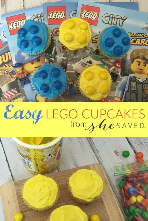 Lego Cupcake Lego Cupcakes, Lego Themed Party, Lego Party Ideas, Ninjago Party, Lego Theme, Pokemon Cake, Lego Cake, Lego Birthday Party, Lego Birthday