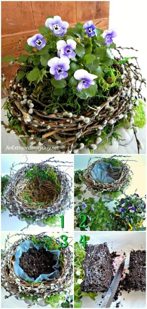 Landscaping Simple, Fleurs Diy, House Landscaping, Spring Decorating, Front House, Spring Ideas, Spring Easter Decor, Container Flowers, Rustic Garden Decor