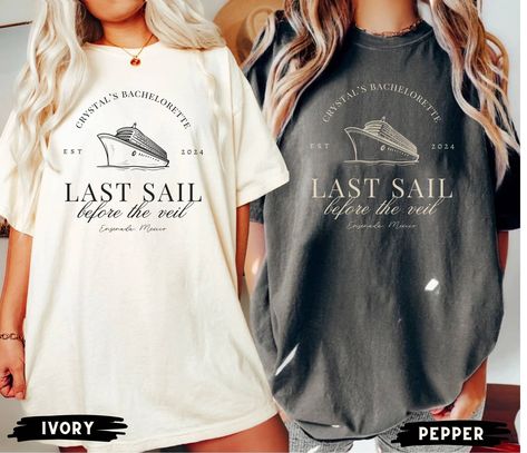 Last Sail Before the Veil, Beach Bachelorette Party Shirts, Cruise Bachelorette Shirts, Boating Bach Club, Personalized Luxury Bachelorette by LaviRoseStudio on Etsy Last Sail Before The Veil Bachelorette Shirts, Last Sail Before The Veil Bachelorette, Bach Cruise, Cruise Bachelorette, Cruise Bachelorette Party, Beach Bachelorette Party Shirts, Last Sail Before The Veil, Luxury Bachelorette, Bachelorette Cruise